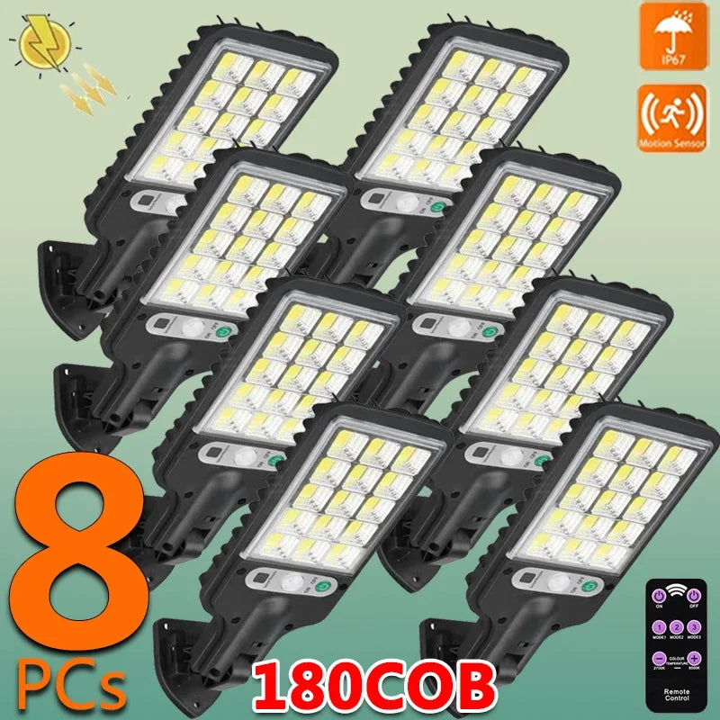 Iluminação Solar com 3 modos de luz, lâmpada impermeável, Sensor de movimento, iluminação de segurança para jardim, pátio, caminho, quintal, ao ar livre